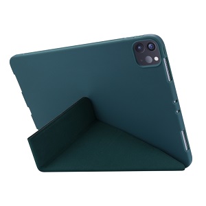 Чехол- книжка Solid Color Trid-fold Deformation Stand на Айпад Про 11 (2020) - зеленый