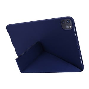 Чохол-книжка Solid Color Trid-fold Deformation Stand для Айпад Про 11 (2020) - синій