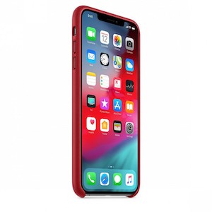 Кожаный красный чехол Apple Leather Case Red на Айфон Xs Max