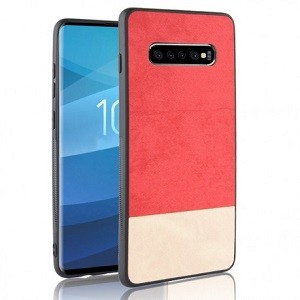 Противоударный чехол Color Matching Denim на Samsung Galaxy S10 Plus /G975-красный